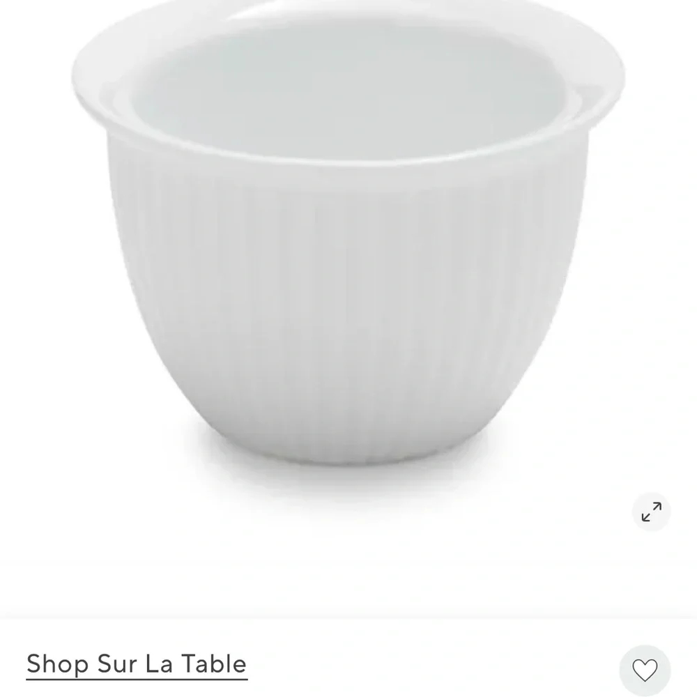 Sur La Table set of 10 classic White Ribbed Bowls